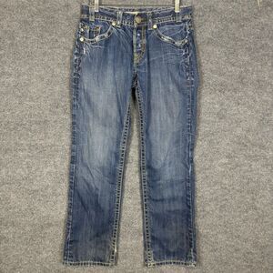 MEK Denim Mens Henderson Jeans 31x32 Straight Leg Medium Wash Button Fly
